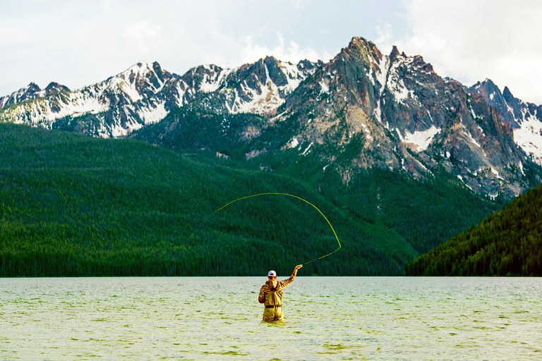 Fly-fishing in Idaho's Redfish Lake. Credit: Visit Idaho