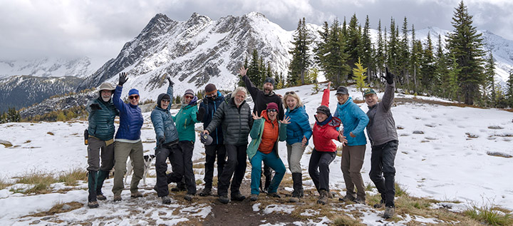 Y2Y staff, board and partner organizations hike British Columbia's Jumbo pass. Photo: Alex Popov