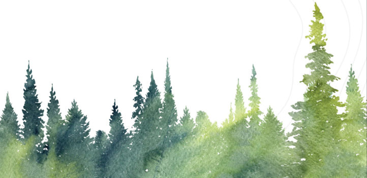 Ethical space water colour header of trees