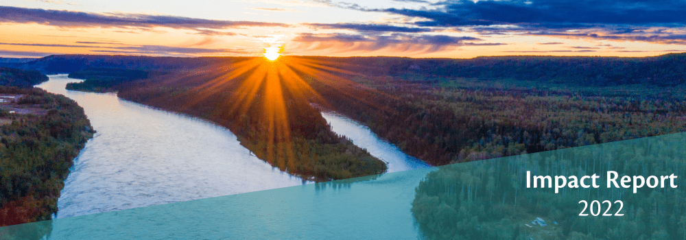 A sunrise over the Peace River in northern British Columbia