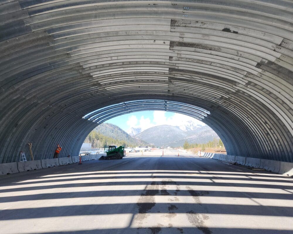 Canmore wildlife overpass construction