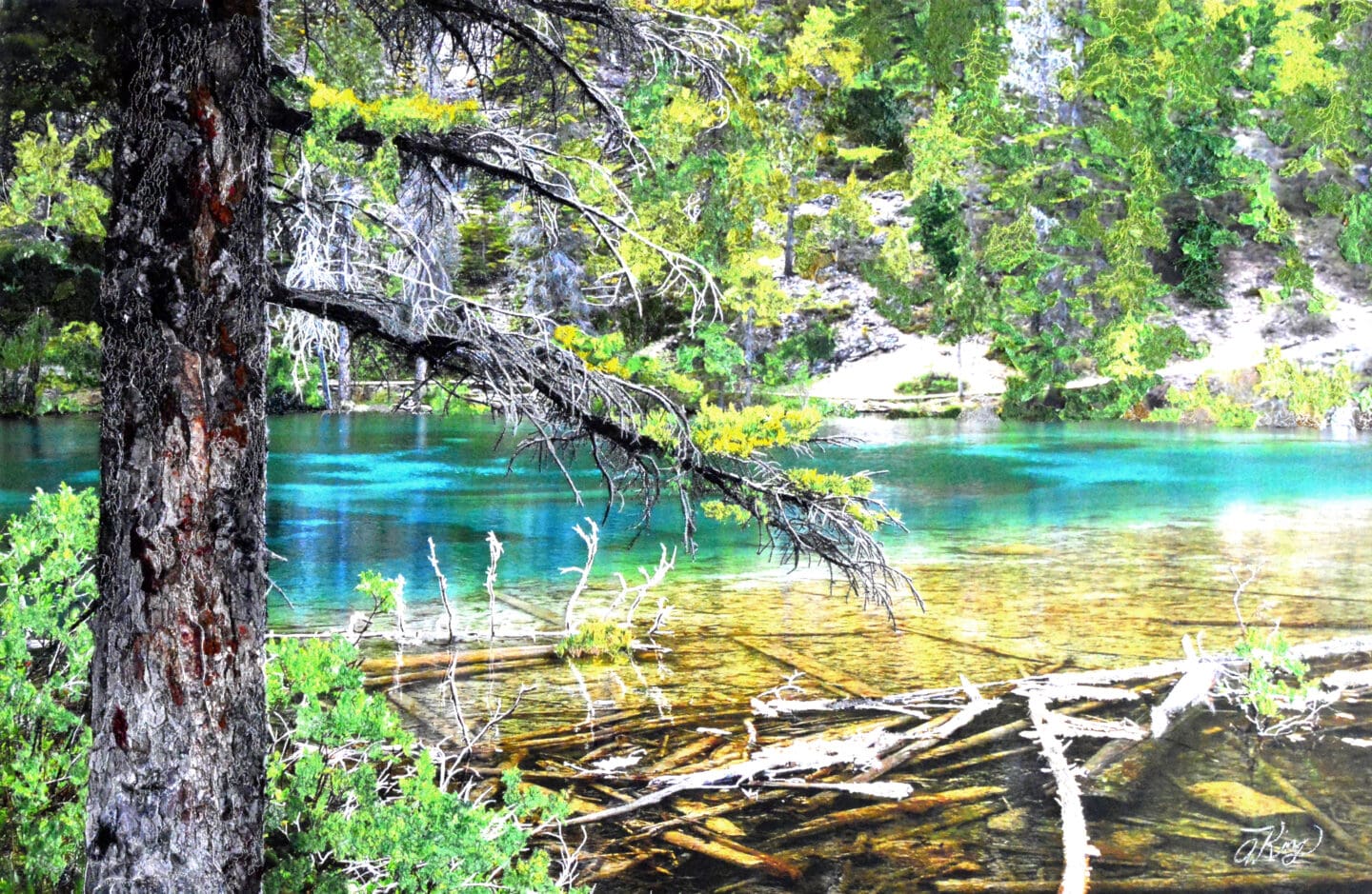 Grassi Lake art piece by textile artist Alison King
