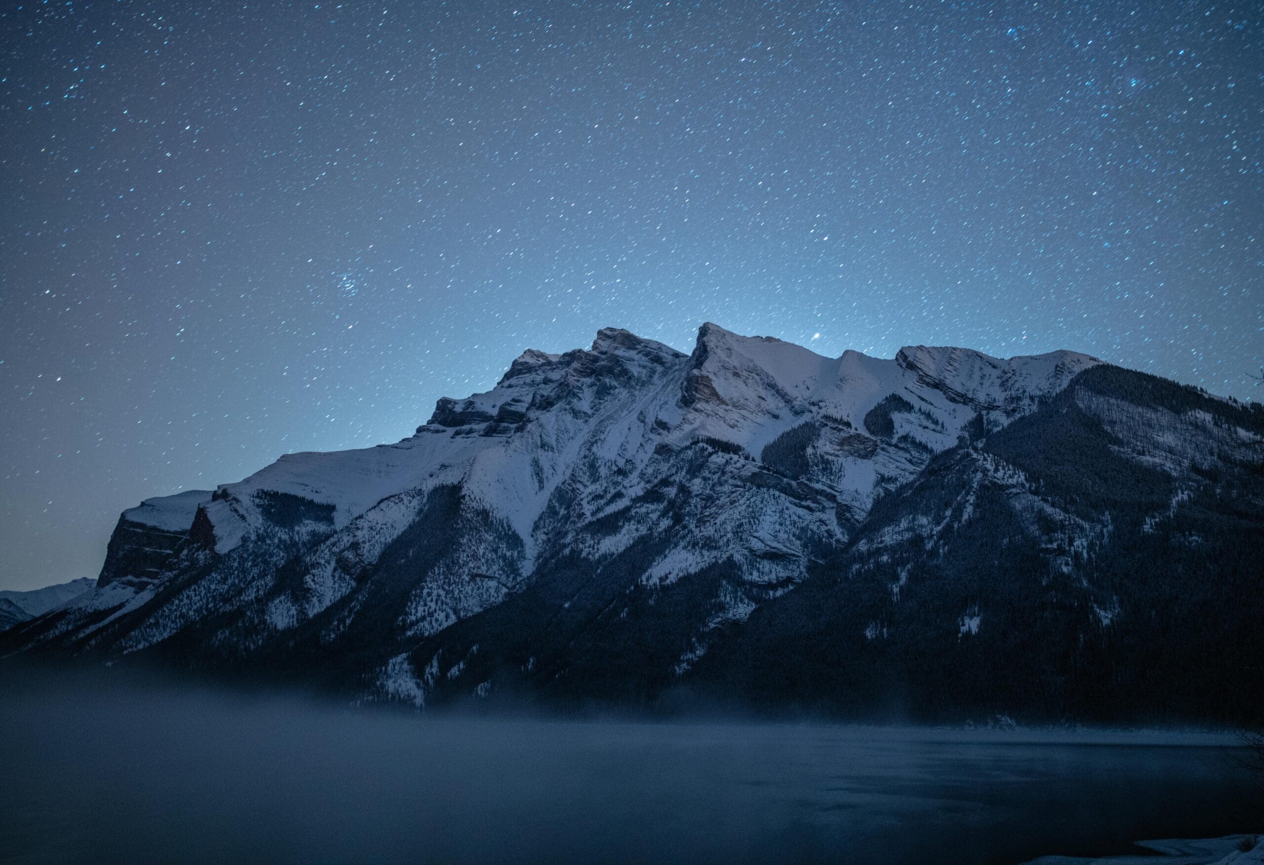 Banff national park at night