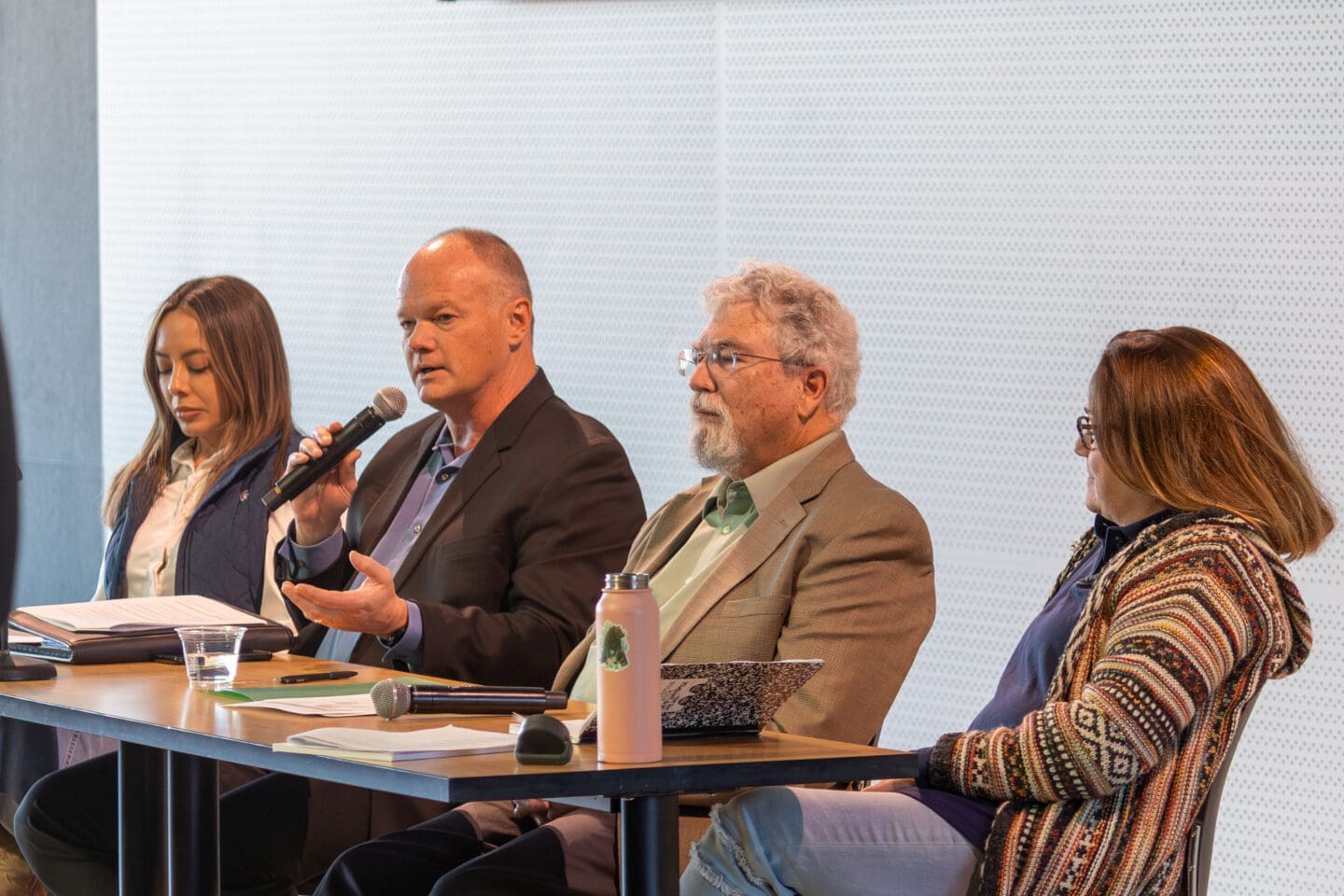  Breanna Ball (WYldLife Fund), Dustin Rouse (Chief Engineer of Montana Department of Transportation), Lee Spangler (Director of Western Transportation Institute), Deb Wambauch (Wildlife division of Montana Fish, Wildlife and Parks).